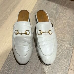 Gucci White leather mules
